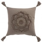 COUSSIN FLEUR + FLOCHES TAUPE