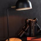 lampe de bureau metal noir et bois naturel jolipa jline