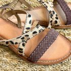 sandales vic leopard -pieces-cuir