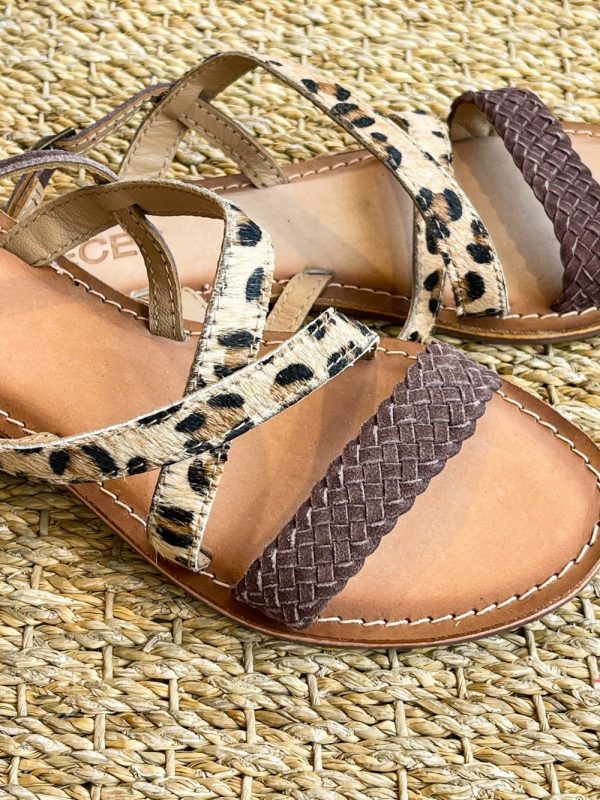 sandales vic leopard -pieces-cuir