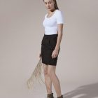 ichi-black-kateih-skirt- mini jupe-confortable-stretch