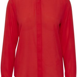 chemise cellani poppy red-ichi-fluide-transparent-polyester recyclé