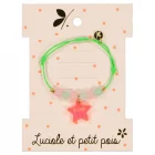 bracelet-cordon-vert fluo-luciole et petit pois