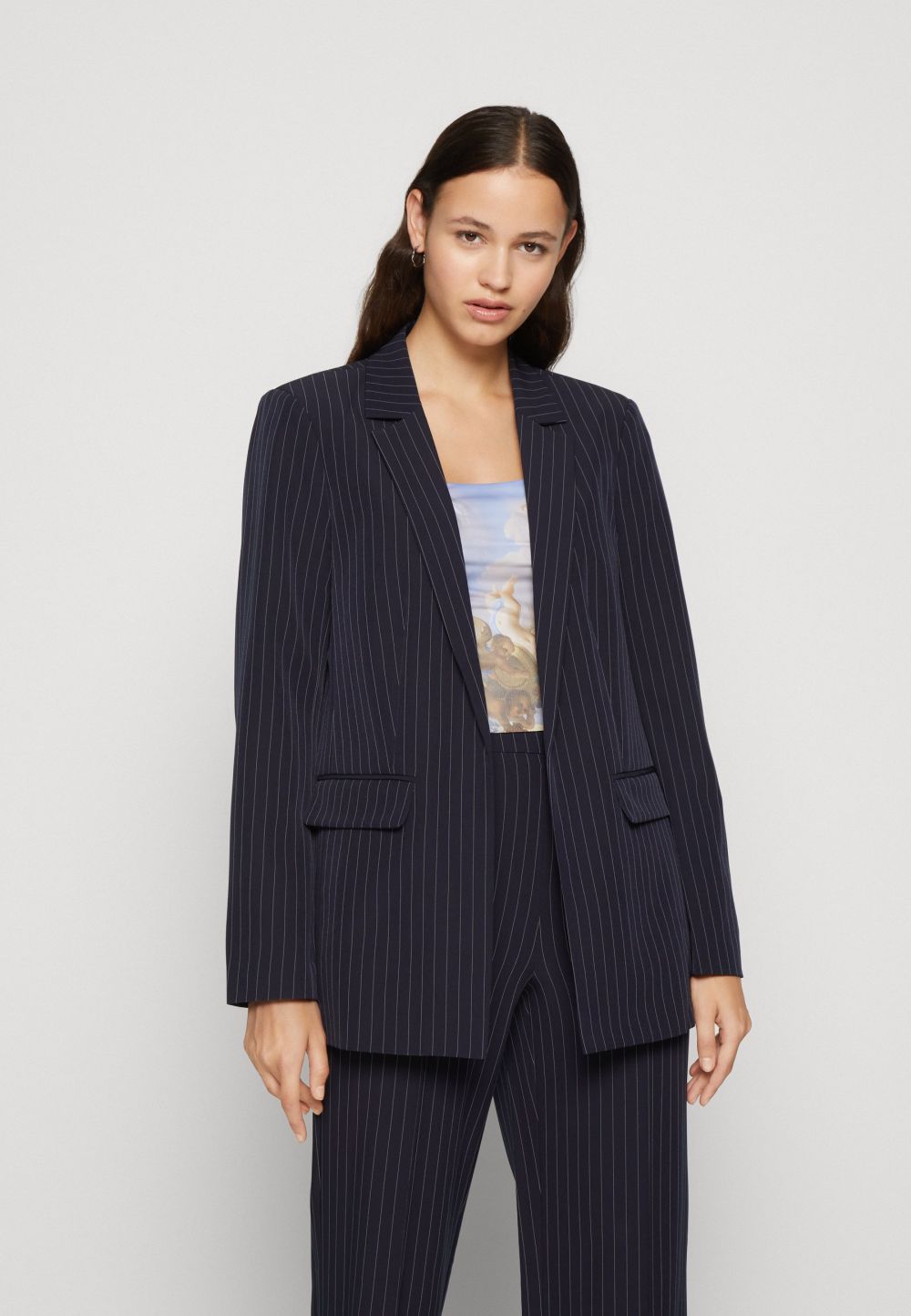Blazer bossy loose stripped - marine - pieces - tailleur