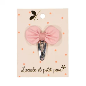 barrette-mini-petale-coton-rose-pince-cheveux-luciole et petit pois