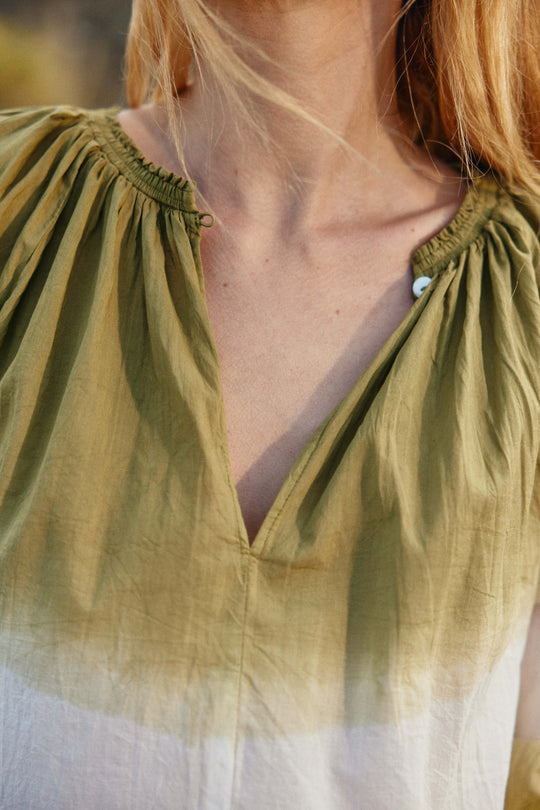 la petite etoile - NICOLIRA-VERT-blouse-coton