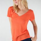 t-shirt-hazel-deeluxe-orange-juice-colV-dos-effet-lin-féminin-dentelles-polyester-simple-raffiné