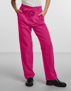 pantalon-boss-fushia-pieces-droit-large-ceinture-amovible-zip-pression-poches-viscose-élasthanne-polyester