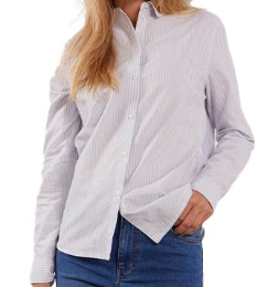 chemise-blanche-bleu-rayure-irena-pieces-coton-coupe-classique-boutons-manches-longues-confort-indémodable