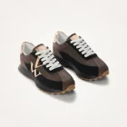 Baskets monogramme Pia noir et marron à semelle running VANESSA WU