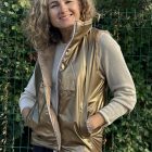 Doudoune réversible sans manches en fausse fourrure et métallisée deeluxe