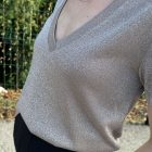 T-SHIRT GREIGE STARDUST Top à manches courtes en lurex grace et mila
