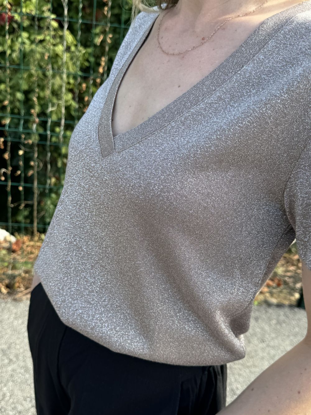 T-SHIRT GREIGE STARDUST Top à manches courtes en lurex grace et mila T-SHIRT GREIGE STARDUST Top à manches courtes en lurex grace et mila