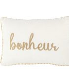 Coussin Bonheur Textile Blanc/Or (38720) JLINE JOLIPA