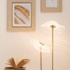 J-Line- Lampe à poser « Fleur » en métal doré et plastique