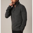 Pull GALILEO Pull zippé côtelé en maille douce et col montant deeluxe homme