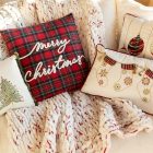Coussin Merry Christmas Laine Rouge Noël/Blanc (56503)