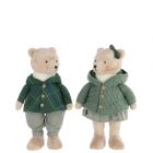 Ours Garçon/Girl Polyester Beige/Vert Foncé Assortiment De 2 (56632)