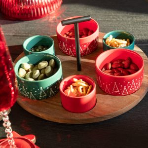 Service À Tapas Tableau Noir Rouge Noël/Vert Foncé Large (58810)