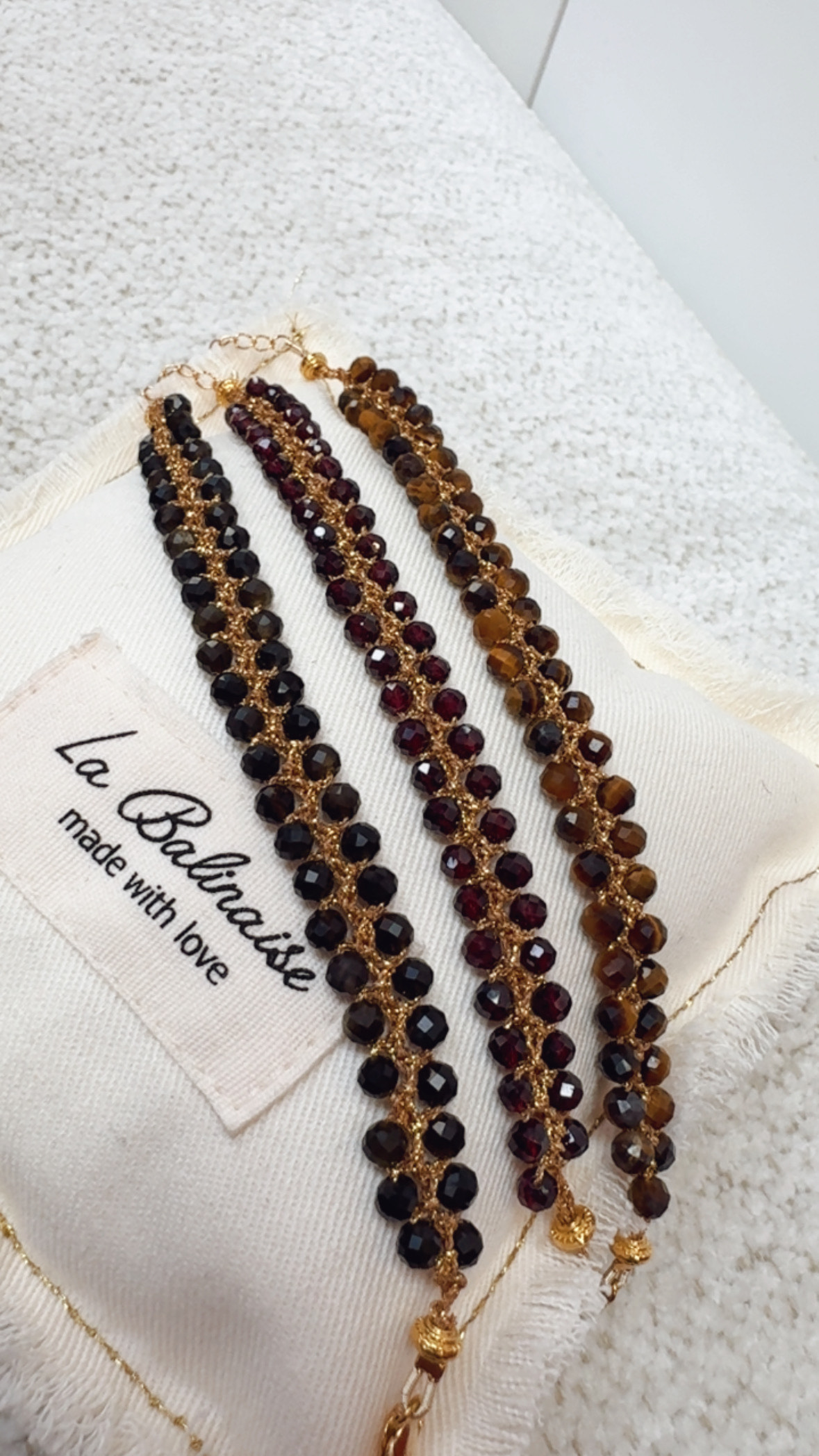 bracelet CÉLINE OBSIDIENNE GOLD la balinaise