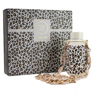 Coffret - Dolce vita - Blush Léopard 350ml & Chaîne yoko bouteille isotherme leopard