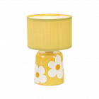 Déco LED fleurus jaune à piles D13 H20cm