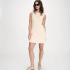 Robe courte rayée en lin vanille Vea GRACE ET MILA