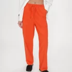 Pantalon droit en coton sanguine Rhode Pantalon droit à taille élastiquée en coton grace et mila