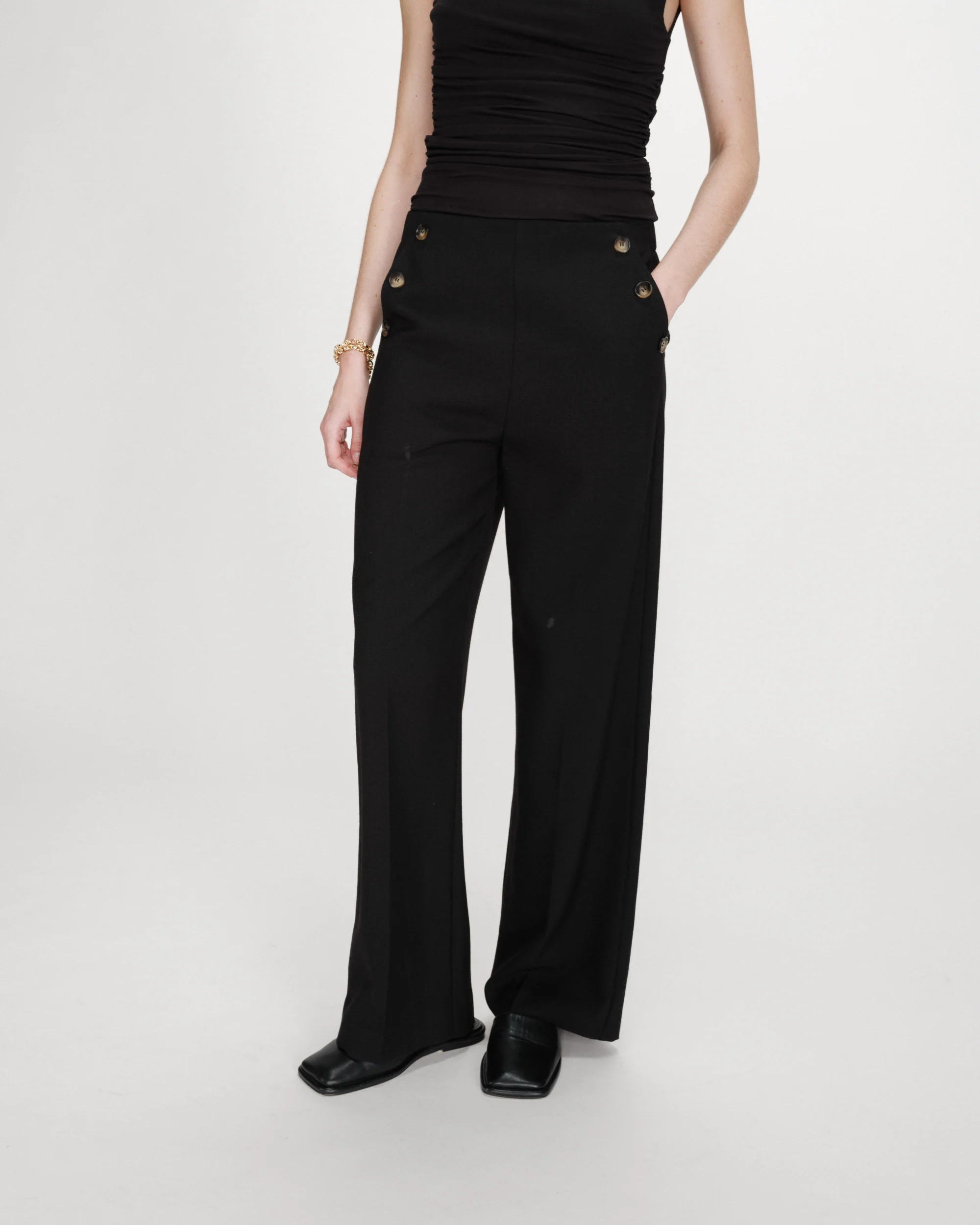 Pantalon tailleur droit noir Valignygrace et mila