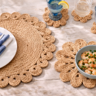 Set De 6 Sous-Verre Fleur Jute Naturel (61509)