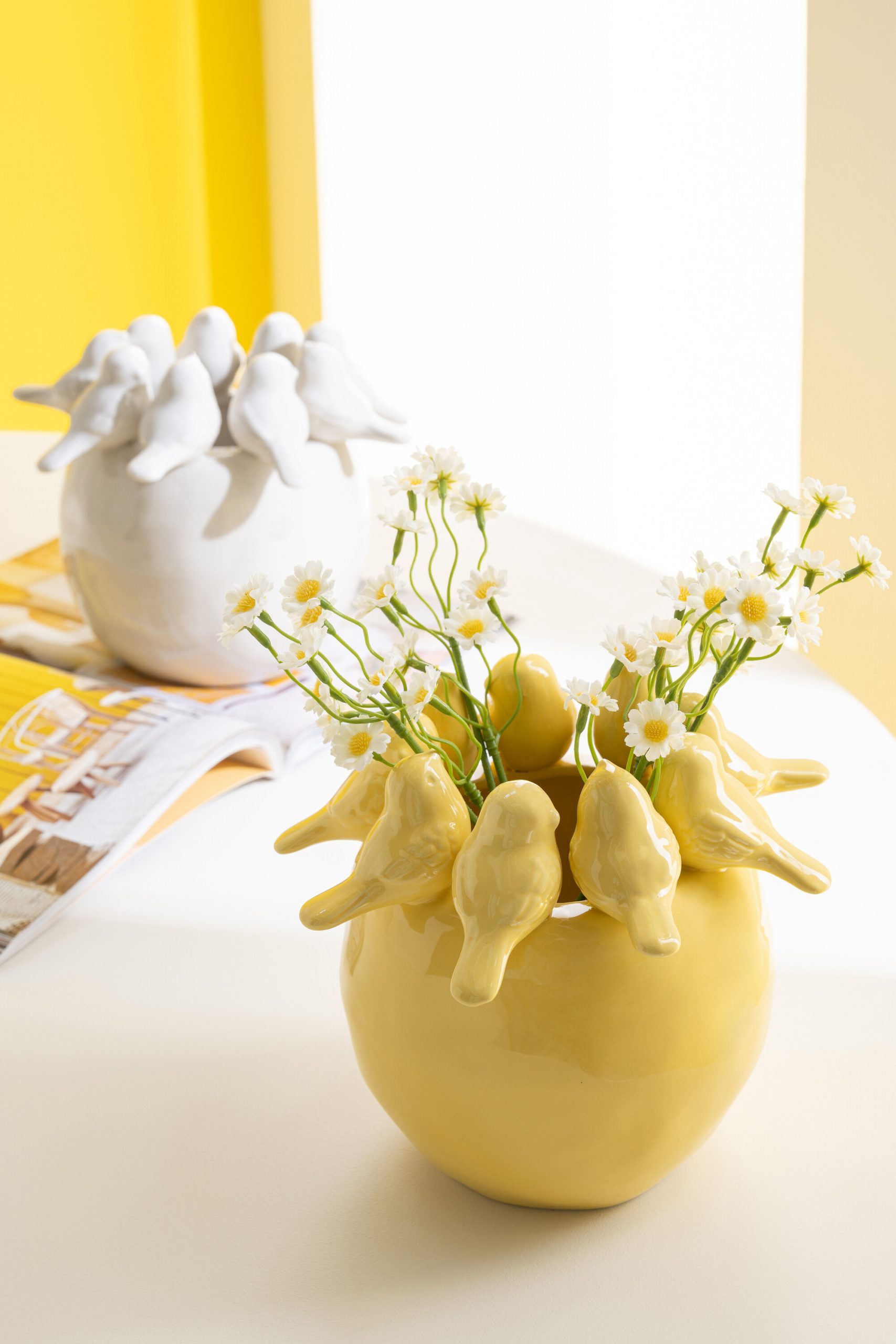 Vase Oiseaux Grès Grège Small (63271) jline jolipa