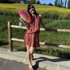 Jupe courte imprimée sanguine Valse- Grace et Mila