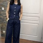 Jean DALIDA Jean wide leg femme en 100% coton deeluxe