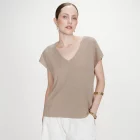 Top large en lurex or Vaporo Top large sans manches en lurex grace et mila