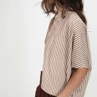 Chemise large à rayures mocha Vercia Chemise rayée oversize en coton mélangé grace et mila