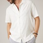 Chemise OSCARDO Chemise manches courtes homme motif jacquard discret DEELUXE