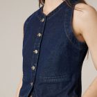 Gilet DIONA Gilet sans manches femme en jean denim 100% coton deeluxe