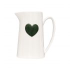 Pichet cœur gm vert L17,8 P12,5 H21,3cm Réf. : 017216 opjet