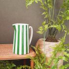 Pichet rayure gm vert L17,8 P12,5 H21,3cm Réf. : 015925 opjet