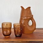 Vase pichet poisson gm marron L16,5 P11 H25,3cm OPJET