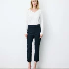 Pantalon capri ajusté à rayures marine Adrian grace & Mila