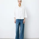 Blouse oversize manches larges en coton ivoire Ambre grace et mila