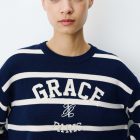Pull à logo universitaire brodé marine Ashford grace et mila