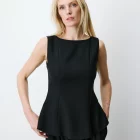 Top peplum sans manches col rond noir Argent Top peplum ajusté sans manches col rond grace & mila