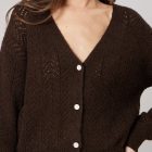 Cardigan DORFI Gilet femme en maille ajourée deeluxe
