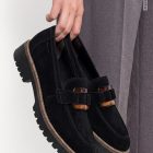 mocassin cuir noir 24722 tamaris