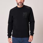 Pull TONNY Pull regular homme col montant poche zippée noir deeluxe