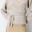 Cardigan cache-cœur nouable en maille grege Anior GRACE & MILA