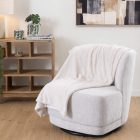 Plaid Damier crème doublé en polyester 130x170 cm amadeus