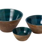 Bol Bois De Manguier Bleu Petrol/Naturel Large (268786) jolipa